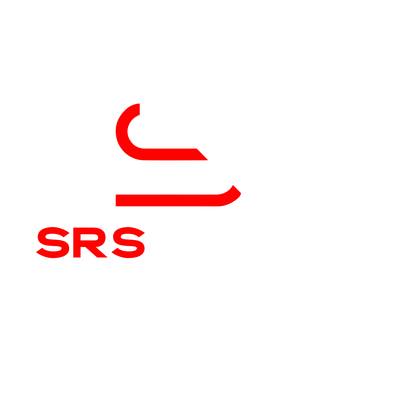 Logotipo rojo y blanco de SRS Taller